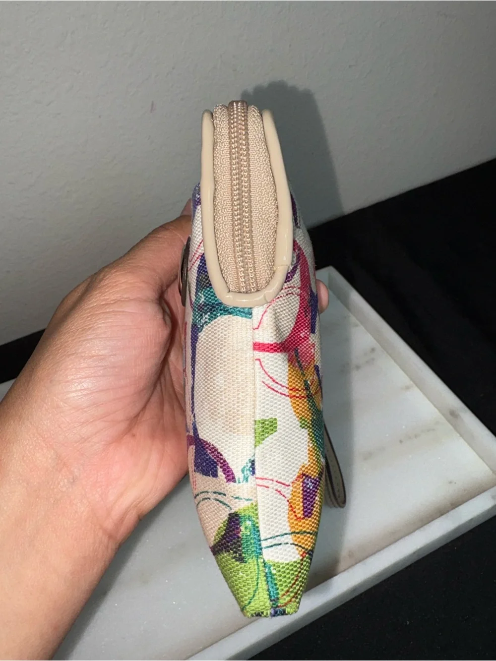 COACH Poppy Graffiti Multicolor Signature Canvas Wristlet Phone Case Camera Bag